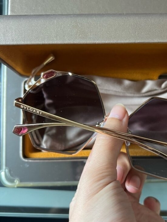 Bvlgari Octagonal Gold Tone Sunglasses New w/ Box‎ – Geometric Frame – Authentic